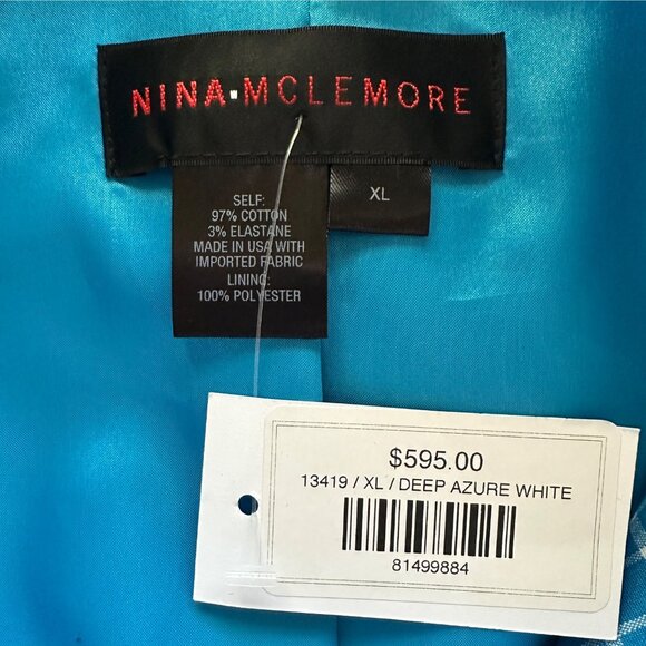 Nina Mclemore Full Zip Check Print  Jacket Womens Size XL Flip Cuff Old Money - Picture 7 of 9